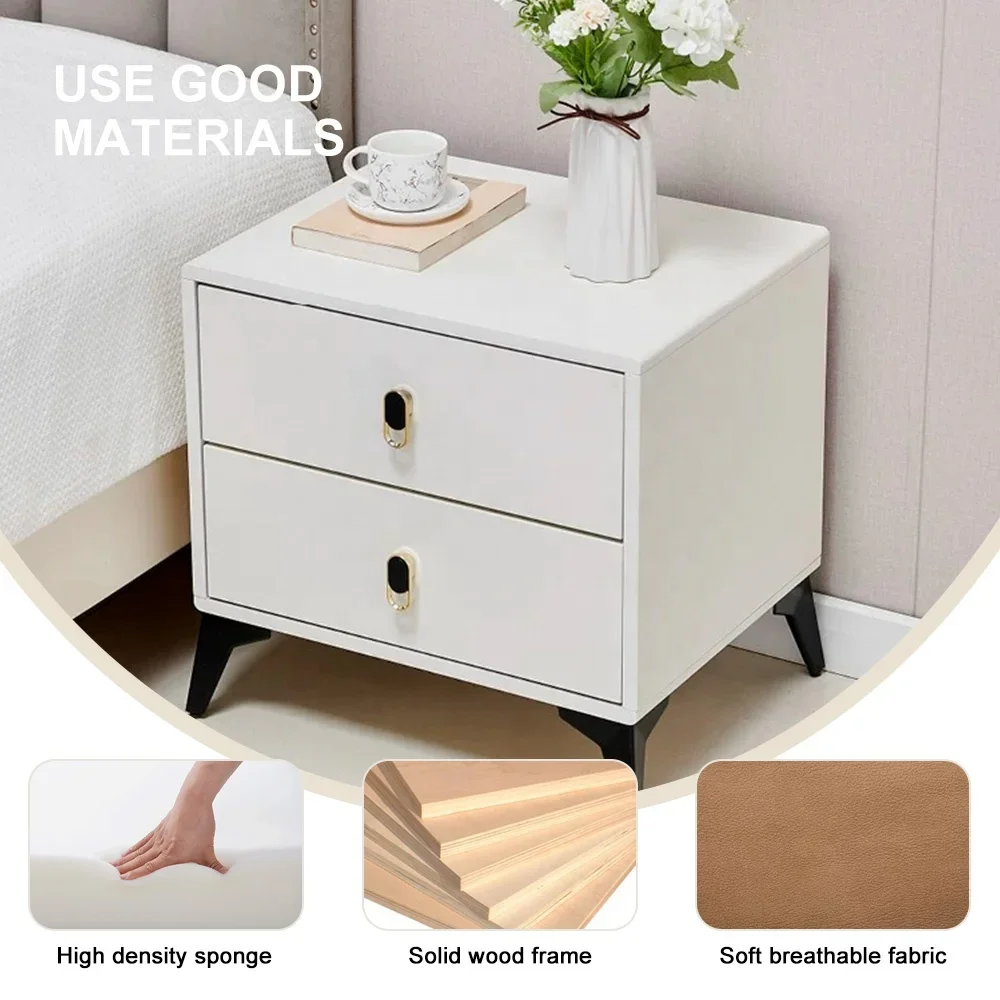 Light Luxury Popular Bedside Table Modern Kids Bedroom Furniture 2 Drawer Nightstand