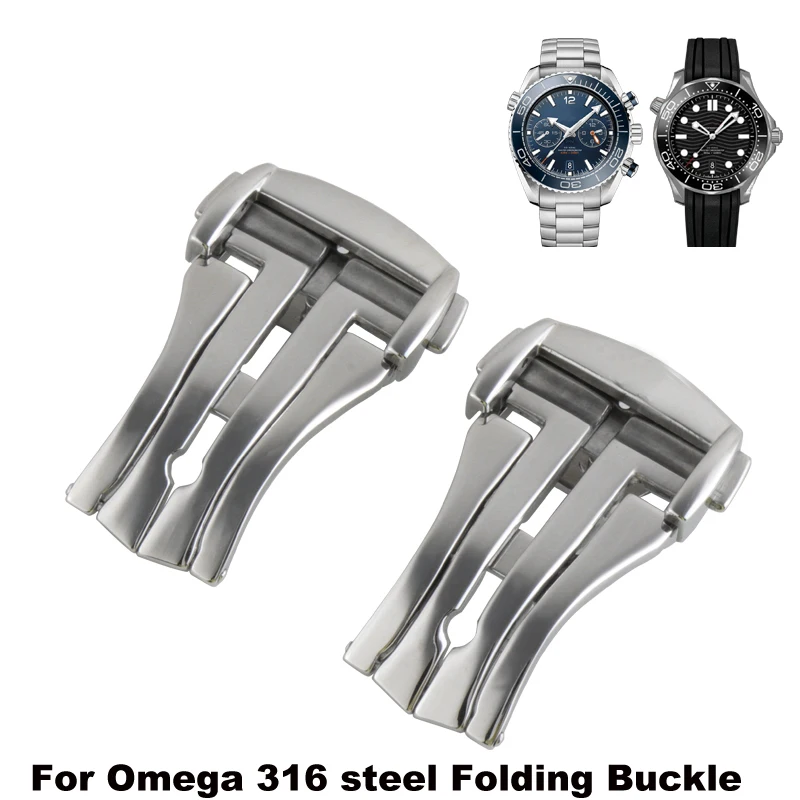 

18mm 20mm Deployment Watch Buckle for Omega Leather Strap Rubber Band Black Silver Gold Steel Folding Clasp Accessories