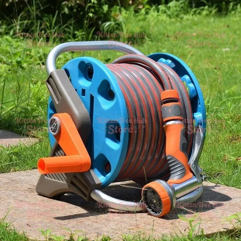 Watering Water Pipe Hose Garden Courtyard Watering Vegetable Gun Nozzle Household Car Wash Artifact Storage Rack Set