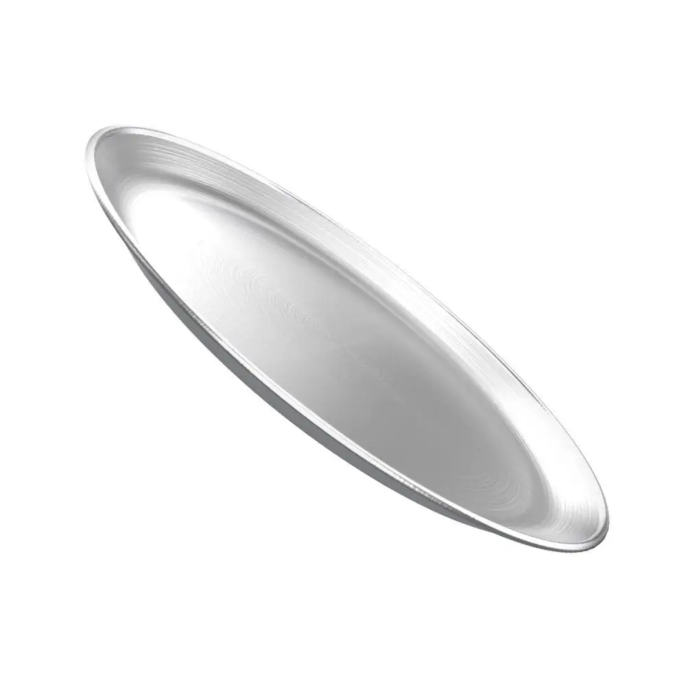 

Stainless Steel 10 Inch Round Food Grade Smooth Edge Restaurant Use Plate Baking Kitchen Plate Tray Kitchen Serving Plates