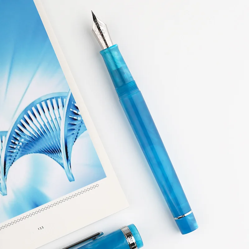 New Penbbs 352 Resin Fountain Pen Blade F Nib Demonstration Acrylic Design Calligraphy Student Gift Office Supplie Stationery