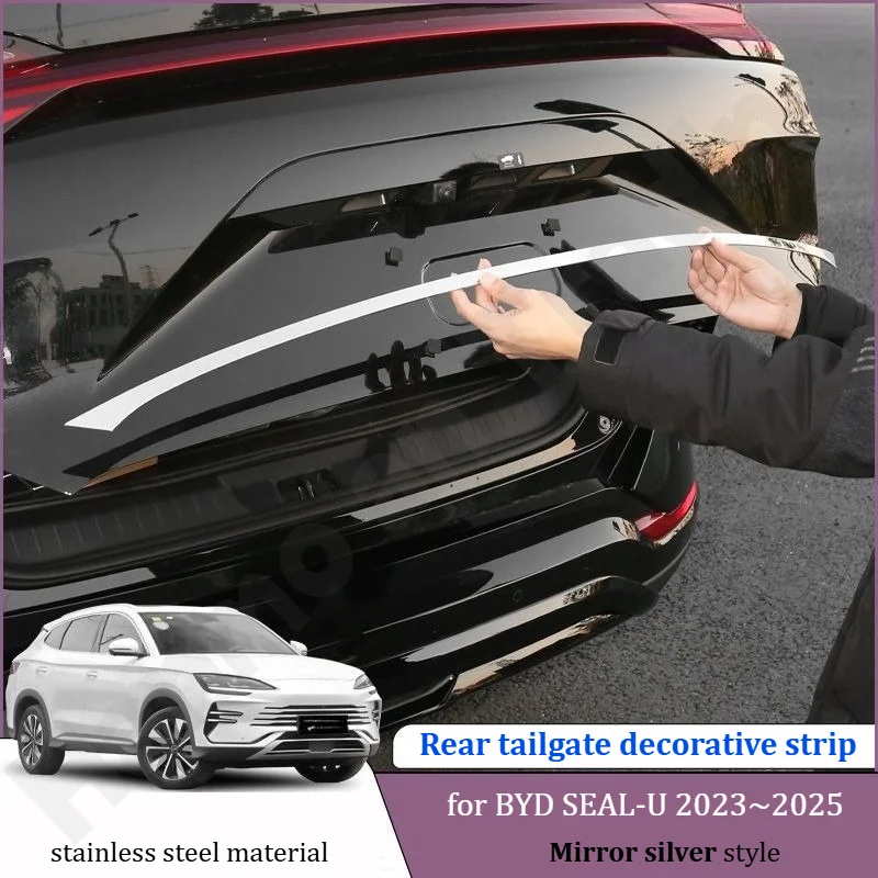 for BYD SEAL-U 2023~2025 Rear tailgate decorative strip/stainless steel trunk decorative sticker/exterior decorative accessories