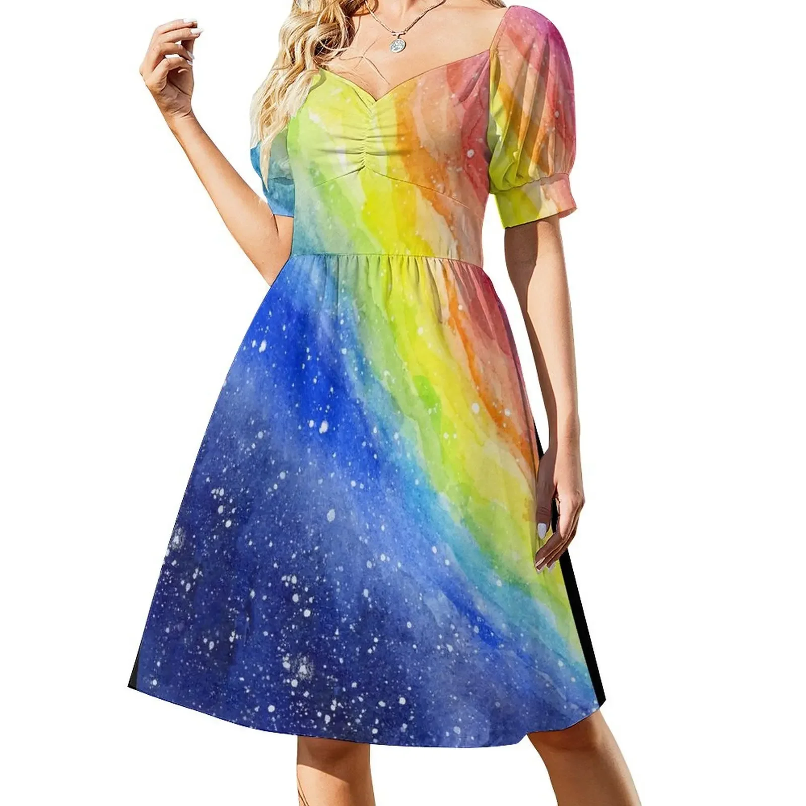 

Rainbow in Space Short-Sleeved Dress women formal occasion dresses dresses women summer 2025 Dress