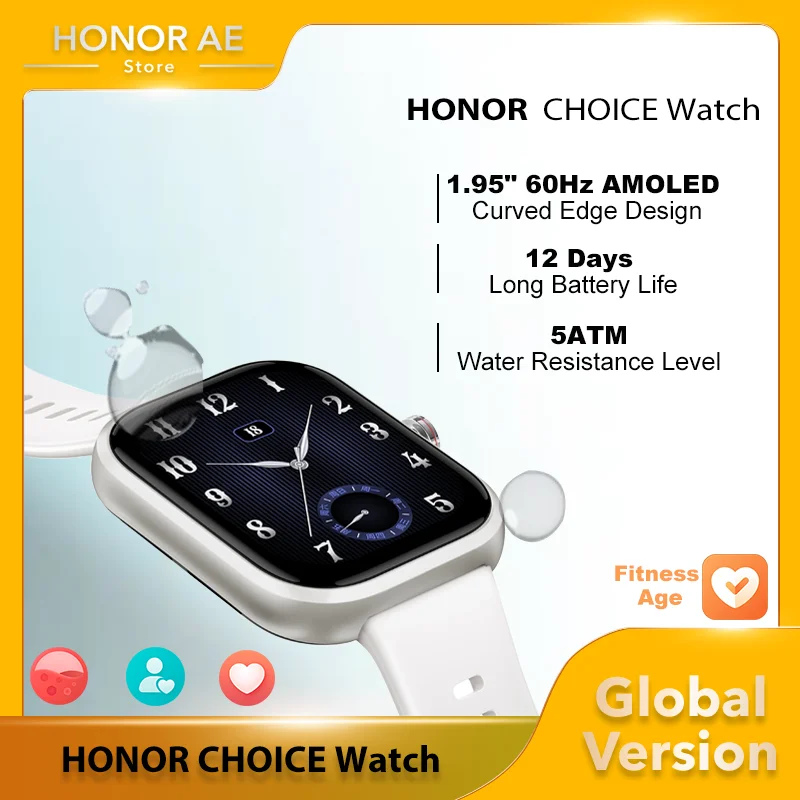 HONOR Choice Watch 1.95 Inches AMOLED Screen All-day Health Monitoring 5ATM  Bluetooth Call Ultra-long Battery