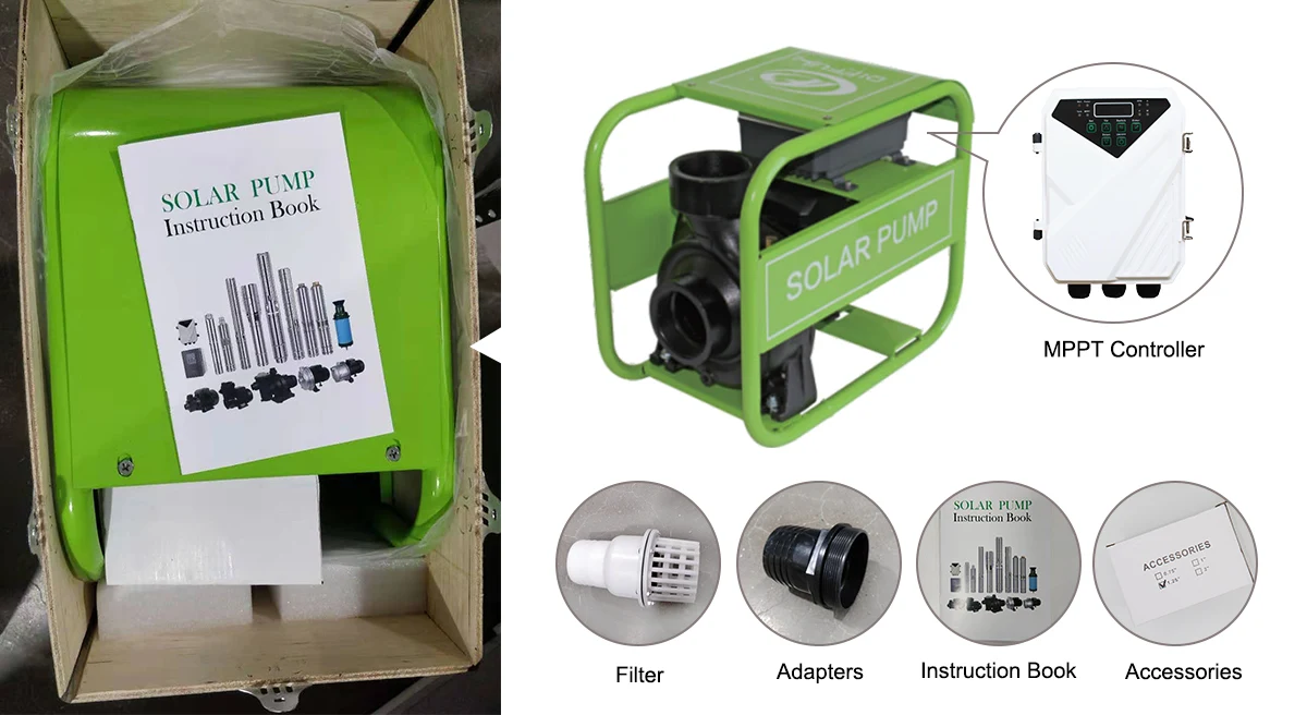 1 H P DC Brushless Centrifugal Solar Water Pump Surface Mounted Eco-Friendly Solar-Powered Pump for Water Supply