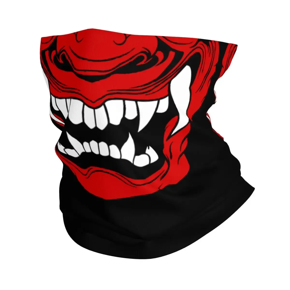 Samurai Oni Fangs Bandana Neck Cover Printed Balaclavas Wrap Scarf Warm Headband Riding Unisex Adult Windproof