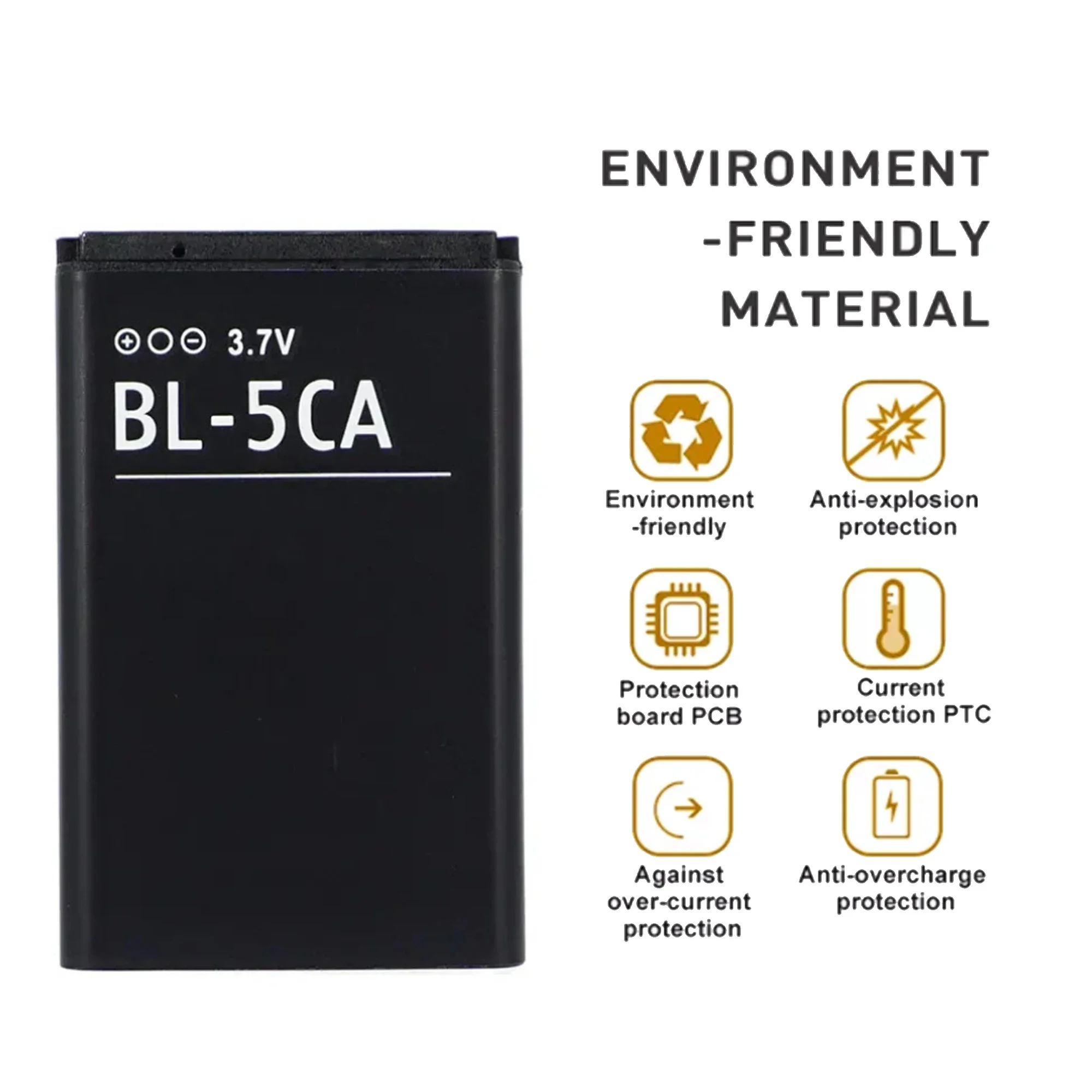 BL-5CA BL5CA Battery For Nokia 1110 1111 1112 1200 2310 5130XM 7600 N70 E60 5030 C2-00 C2-01 Original Capacity Phone Batteries B