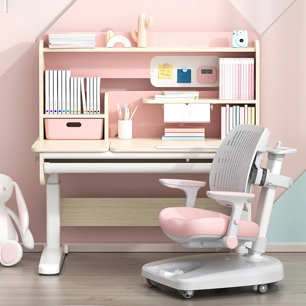 

Ergonomic Kids Smart Reading Table With Bookshelf Home Furniture Height Adjustable Children Study Desk And Chair Set