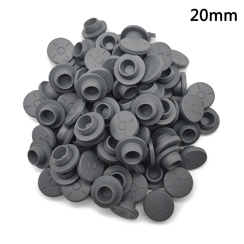 100pcs/lot 24mm 26mm 28mm 32mm Butyl Rubber Stopper Plug For Glass Bottle Vials Rubber Sealing Injection Vials Stopper