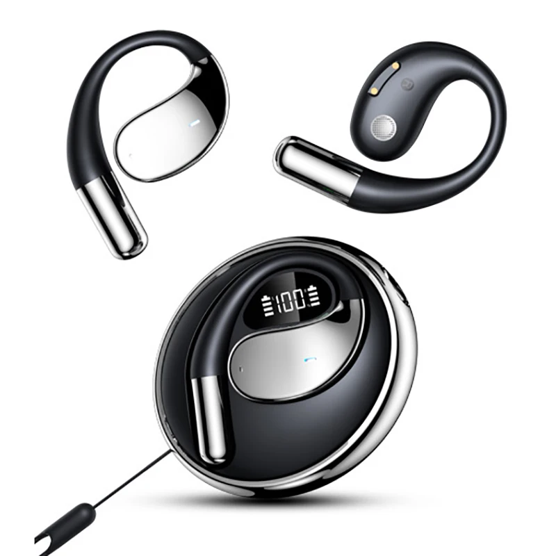 หูฟังบลูทูธแขวนคุณภาพสูงไม่มีหูฟังไร้สายแบบเปิดและอายุการใช้งานแบตเตอรี่ยาวนานเป็นพิเศษสําหรับกีฬา