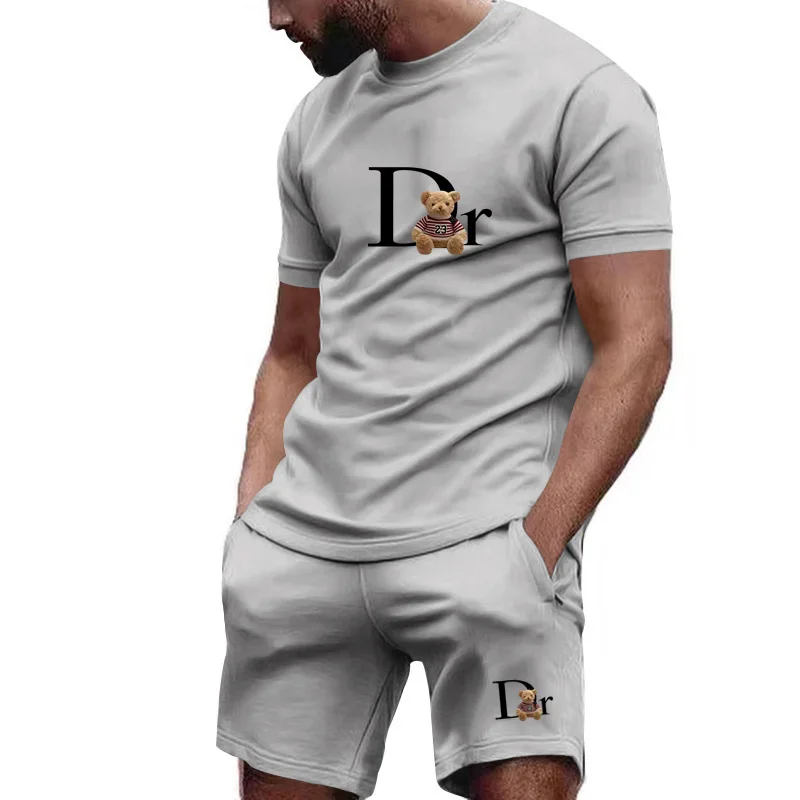 

Running shorts 2026 summer men's short sleeved set, breathable and comfortable, casual and fashionable two-piece set