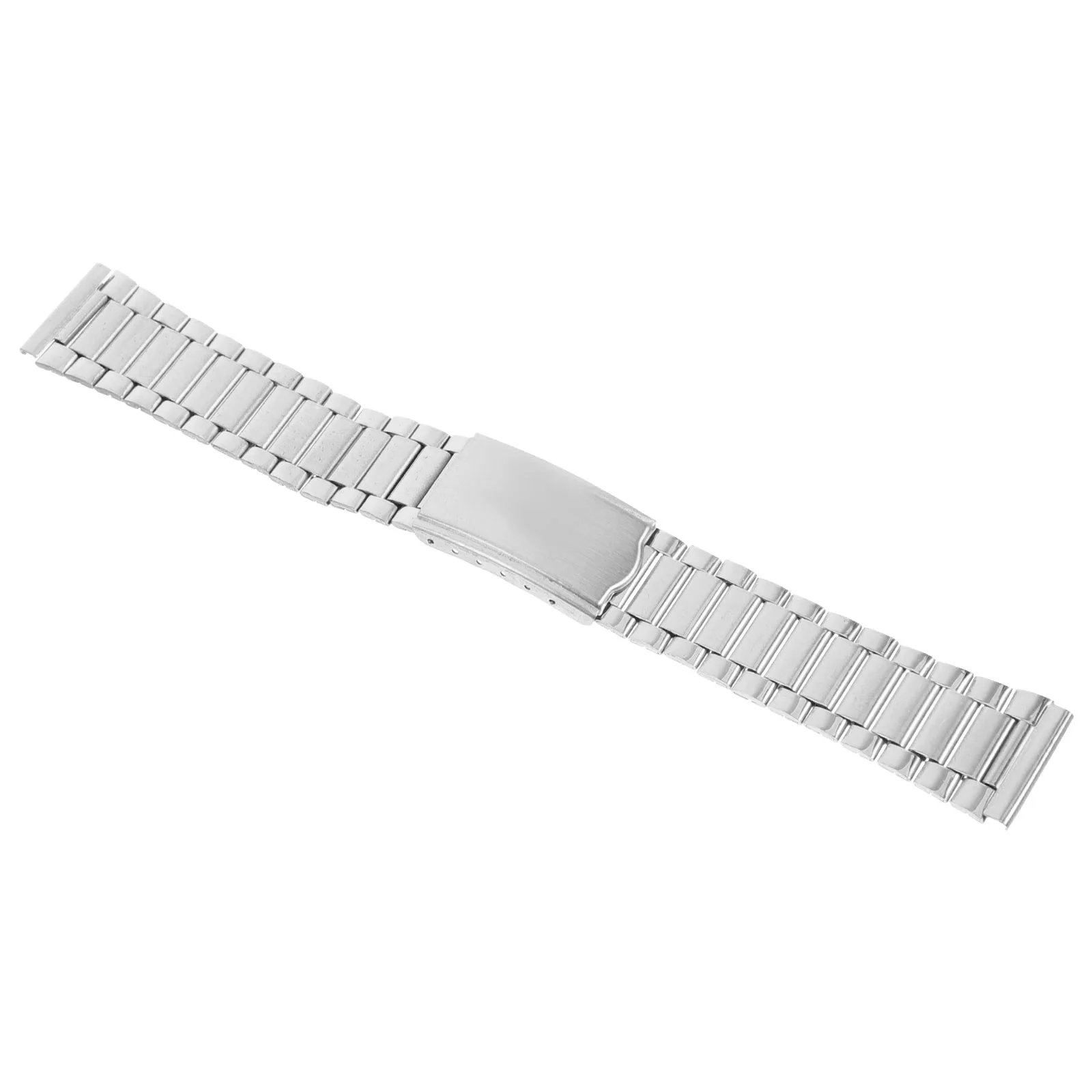 

Watch Accessories Old Stainless Steel Bracelet Covered Strap Folding Buckle Flat (silver 18mm) Mens Bands Metal Wrist Chain for