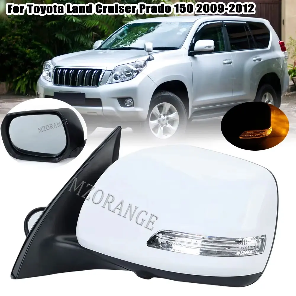 

For Toyota Land cruiser Prado 150 Series 2009-2013 Auto Side Rear View Mirror cover Car Electric folding Turn signal accessories