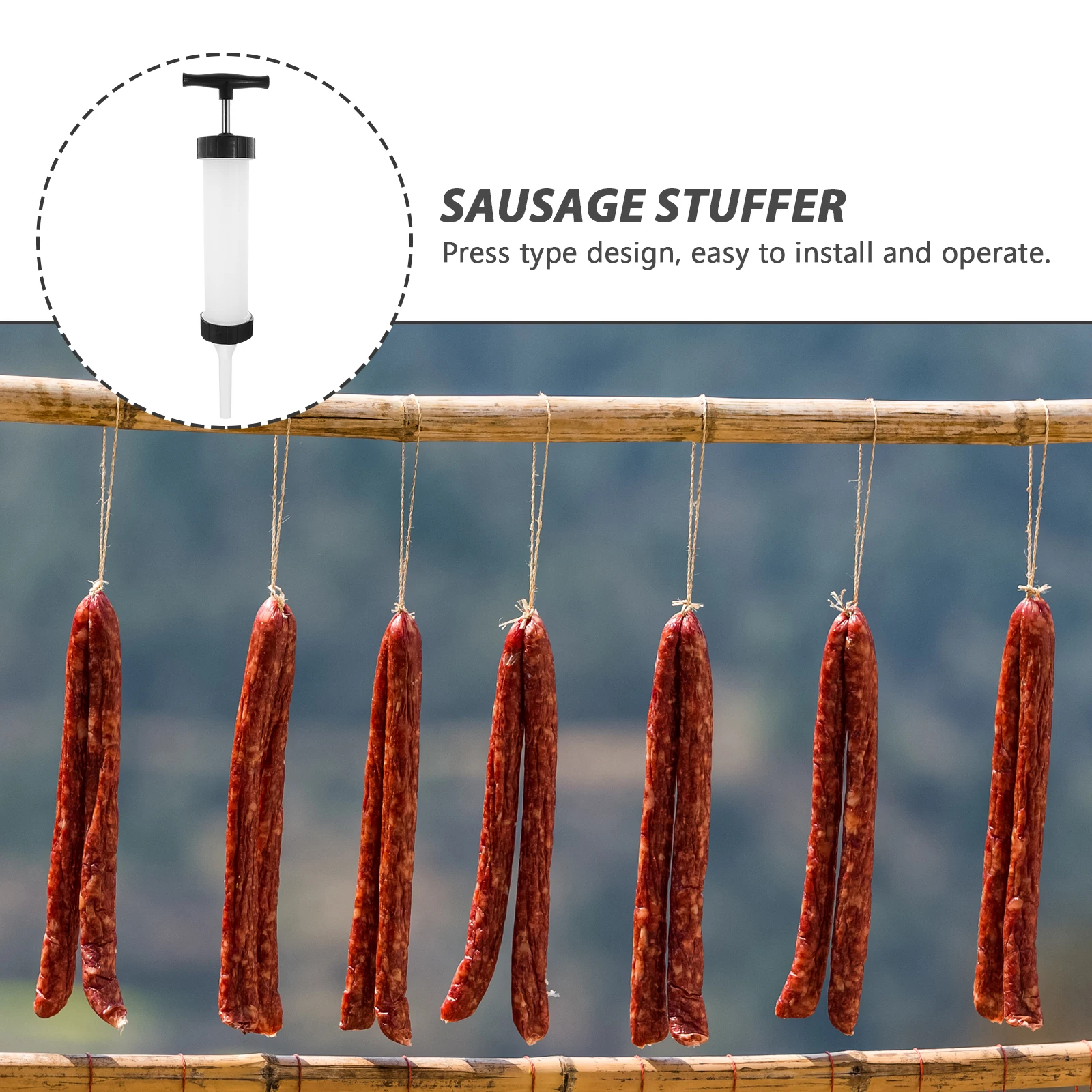 

1Set Manual Sausage Filler Stuffer Kitchen Meat Stuffing Tool Environmentally Friendly Material Sausage Stuffer