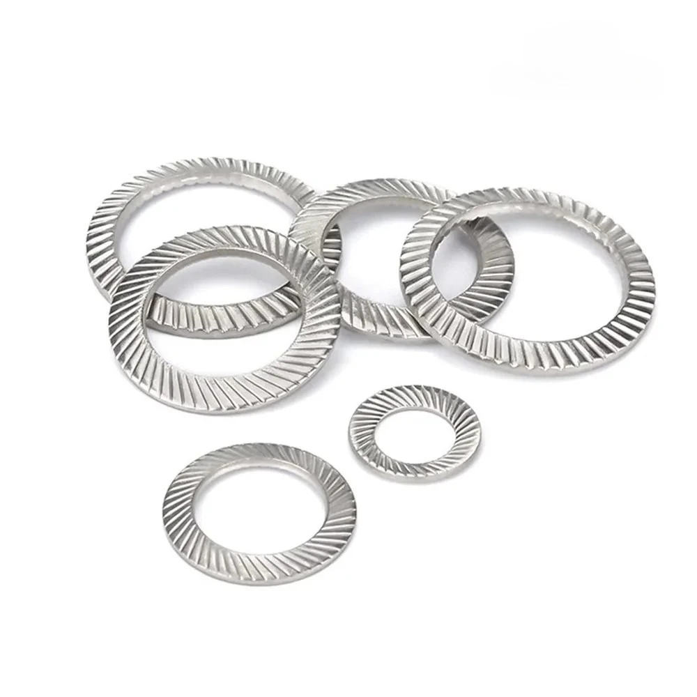 304 Stainless Steel Double-Sided Serrated Lock Washer M2-M42 Locking Tooth Washer/Self-Locking Nut Gasket