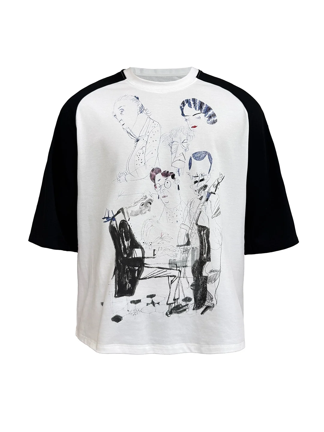 JCAESAR TEE Yalaoyuan Shoulder Print Short Sleeve Mixed Speed Dry Cotton Digital Direct Spray Casual Loose Fit round Neck
