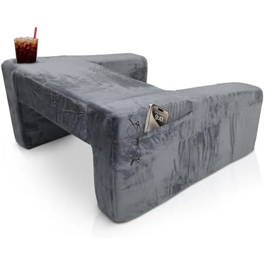 

Reading Pillow for Bed and Couch with Cup Holder - Bed Chair Pillow with Arms Transforming Your Reading Experience - Ideal Gami