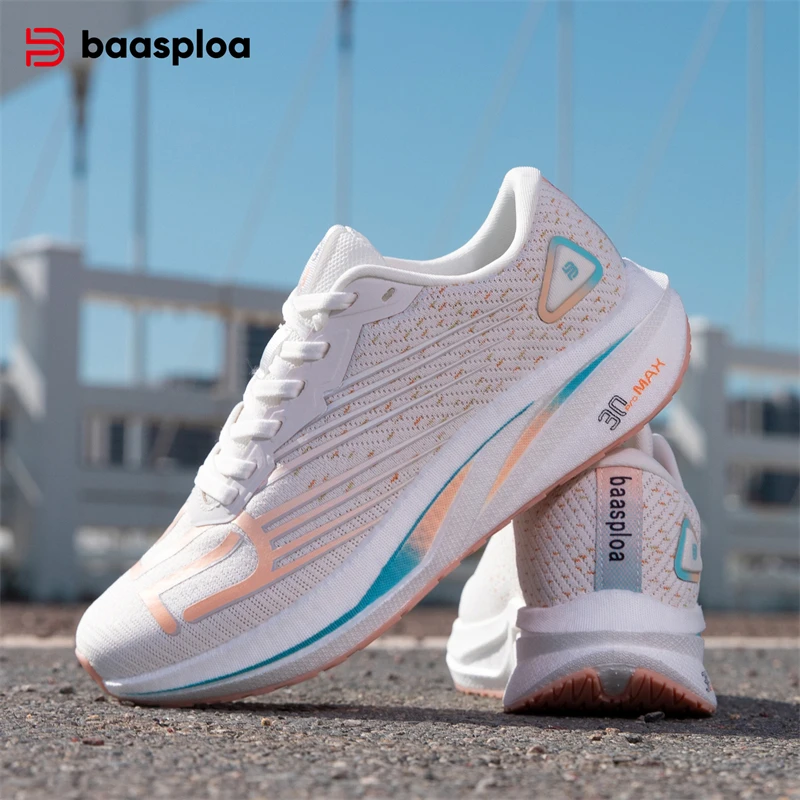 

Baasploa Women Carbon Board Running Shoes New Lightweight Breathable Running Shoes Women Cushioning Elasticity Training Sneakers