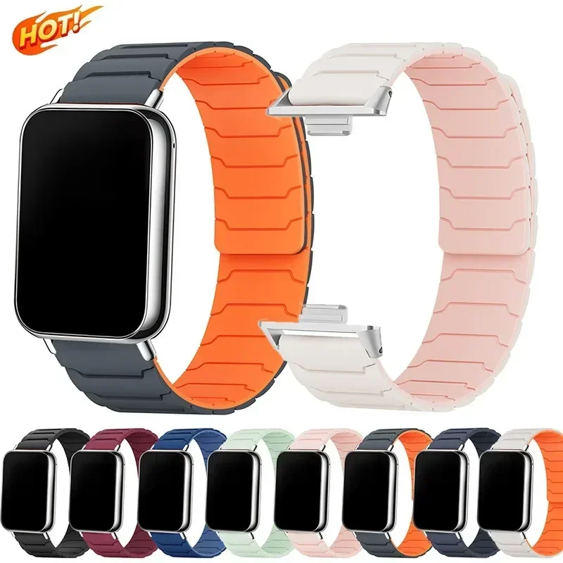 Magnetisches Silikonarmband für Redmi Watch 6/5/4 6Active/Lite, bequemes, atmungsaktives Sportarmband für Xiaomi MiBand 10/9/8 Pro. – Detail 1