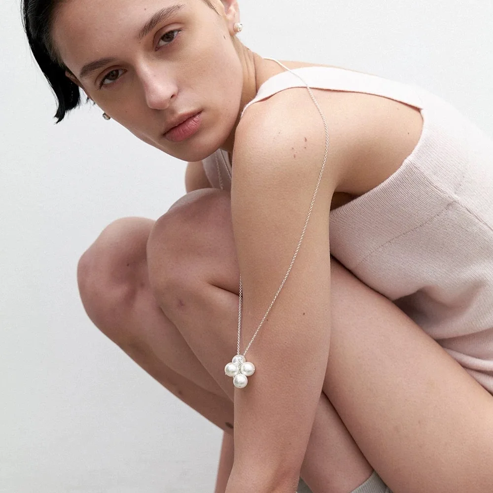Withered Pearl Pendant Necklace, Women's Long Sweater Chain Jewelry Necklace Necklaces For Women