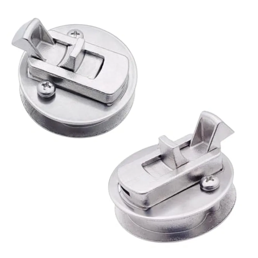 Pestillo Slam de acero inoxidable Evan, 2 tiradores redondos al ras para escotilla de barco marino, compartimento para gabinete de remolque RV, Compatible con M1-63-8
