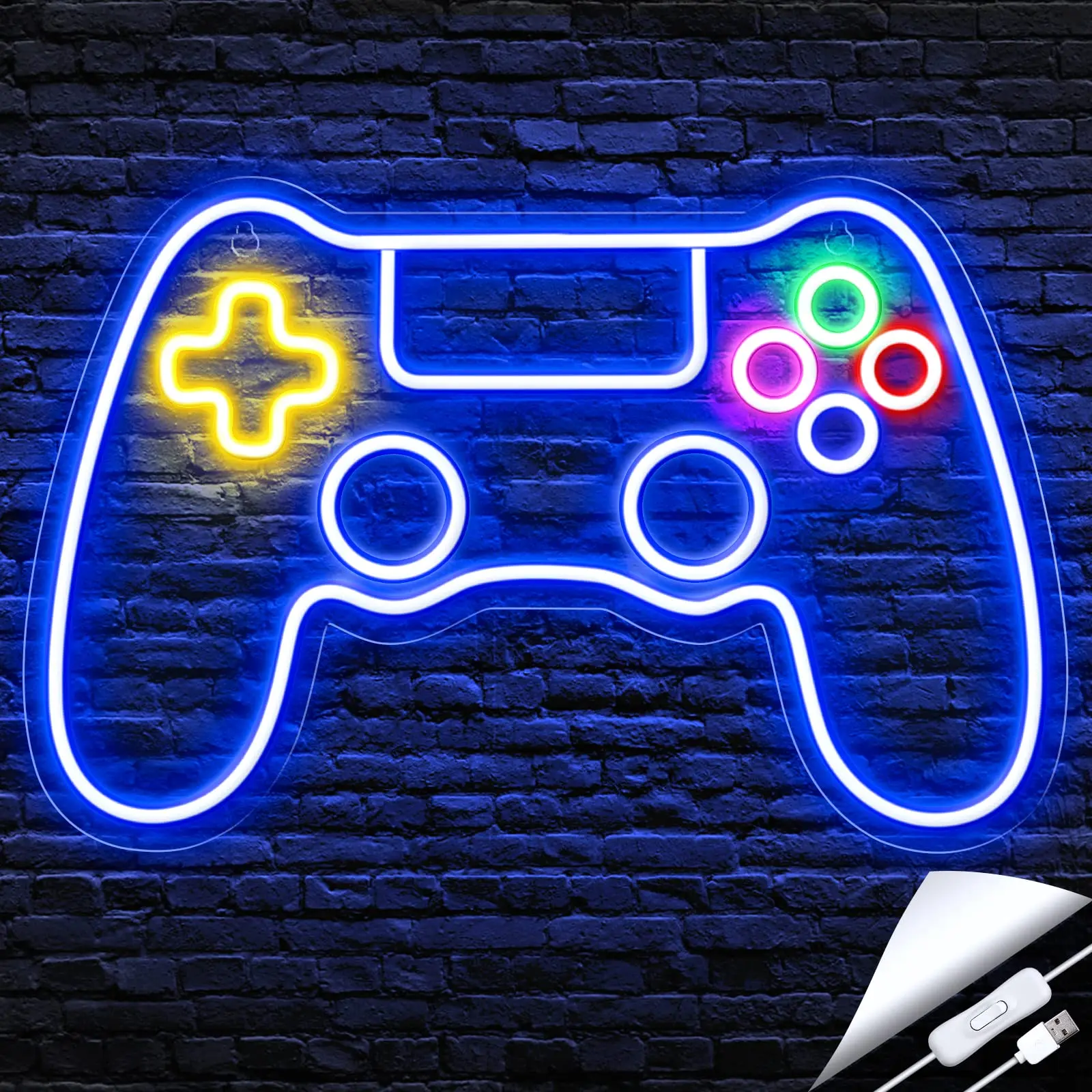 Gamer Controller Neon Sign Game Neon Light USB Power for Gamer Room Decor Teen Boy Room Decor Wall Decor Gifts