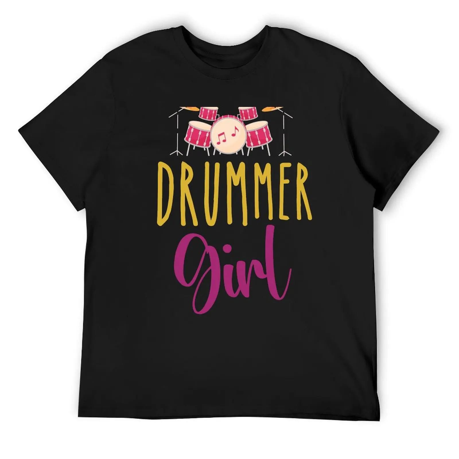 Drummer Girl T-Shirt customizeds for a boy oversizeds aesthetic clothes mens plain t shirts