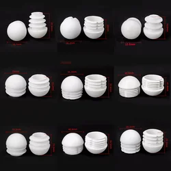 Branco redondo plástico em branco Plug Inserir rolhas, tubo insere, Bung End Cap, 13mm, 16mm, 19mm, 20mm, 22mm, 25mm, 28mm, 30 milímetros-60 milímetros