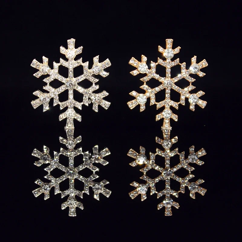 

Engood 60Pcs Christmas Snowflake Rhinestones Buttons DIY Clothing Brooch Decoration Phone Case Sewing Trim Embellishments Craft