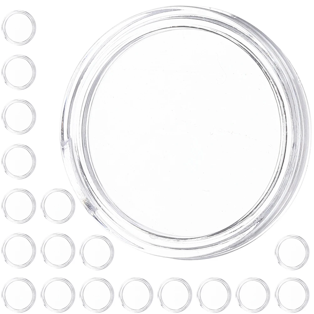 50 قطعة حامل العملات المعدنية صندوق تخزين من البلاستيك السميك الشفاف مقاوم للغبار والأكسدة لمنظم حافظة جمع العملات المعدنية #3