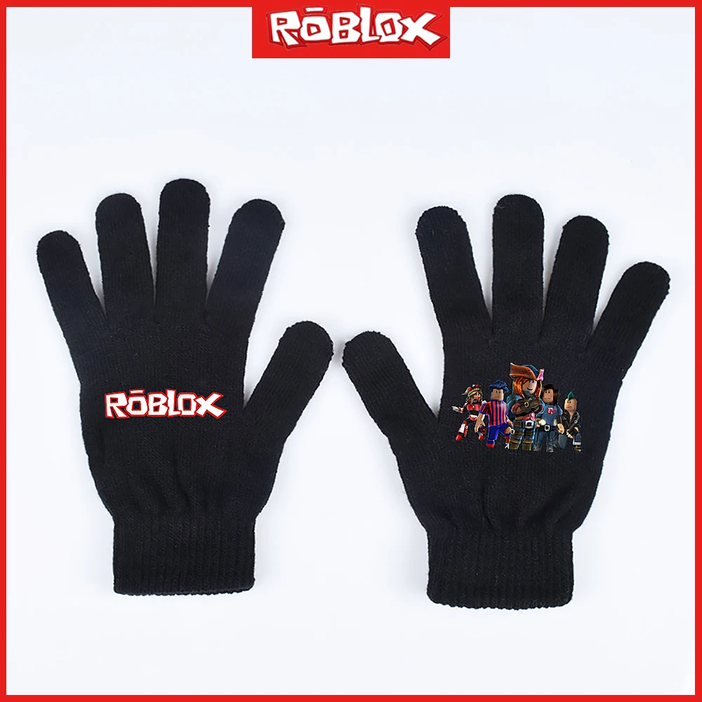 Sarung tangan dunia Virtual Game Roblox 2023 sarung tangan hangat rajutan cetak mode baru untuk pria dan wanita hadiah Natal Halloween musim dingin