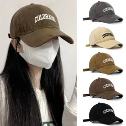 Soft Cotton Baseball Caps Solid Letter Embroidery Men Women Cap Hip Hop Sunscreen Adjustable Snapback Casual Outdoor Visor Hats