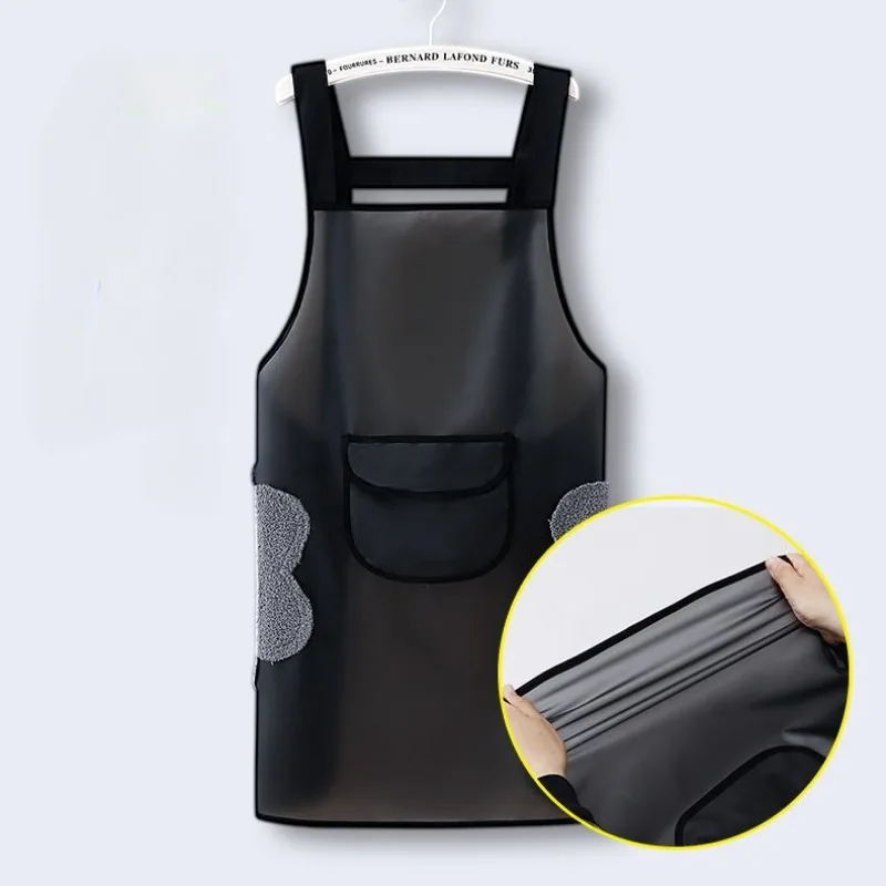 Transparent TPU Kitchen Apron Waterproof Anti-oil Sleeveless Cooking Aprons Bib For Baking Kitchen Cleaning Accessories