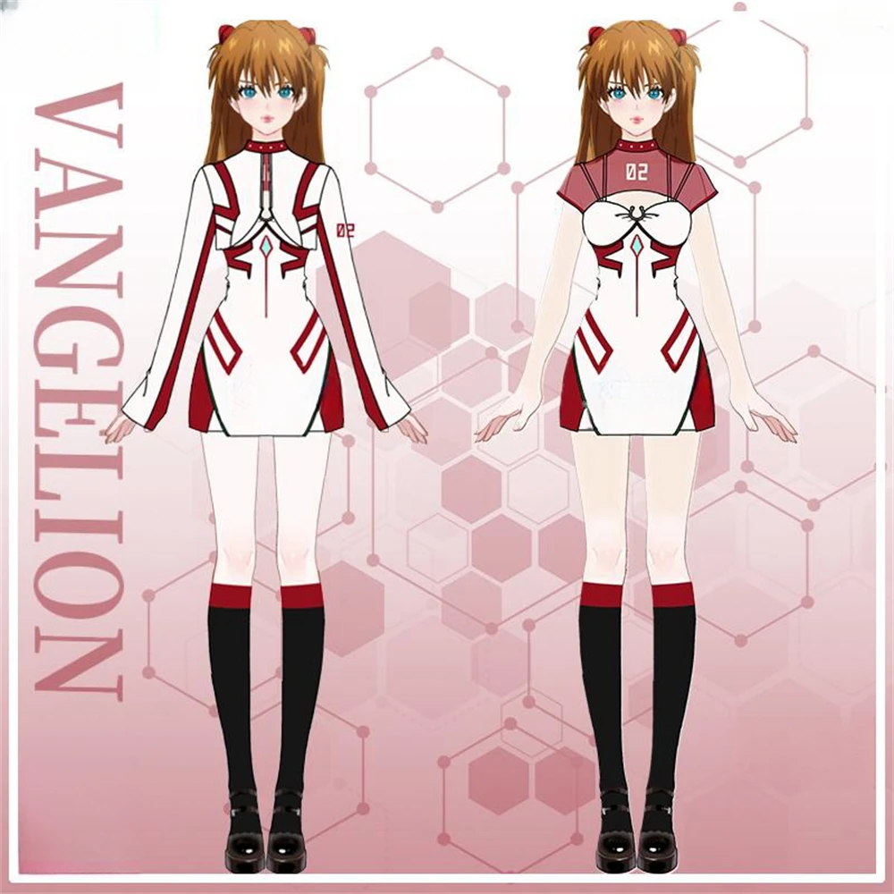 AGCOS EVA Cosplay Anime Asuka Langley Soryu Cosplay Costume Doujin Daily Racing Suit EVA Cosplay Costumes Clothes