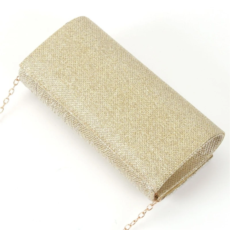 Glitter Envelope Clutch Bag With Detachable Chain Strap Elegant Sequins Clutch for Wedding Bridal Prom Party Ladies Evening Bag