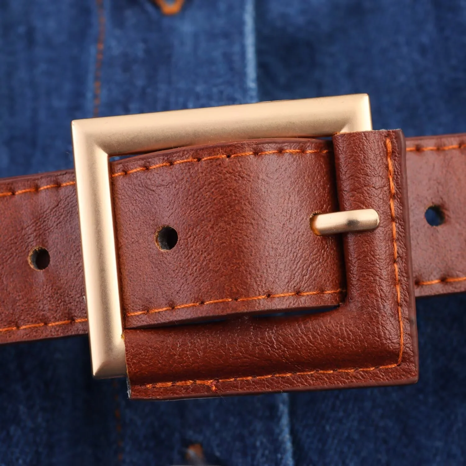 Faionable Denim Dr مع حزام الخريف وصول جديد الملابس النسائية عالية الخصر ألف خط تنورة ort Sve طوق Ci C...