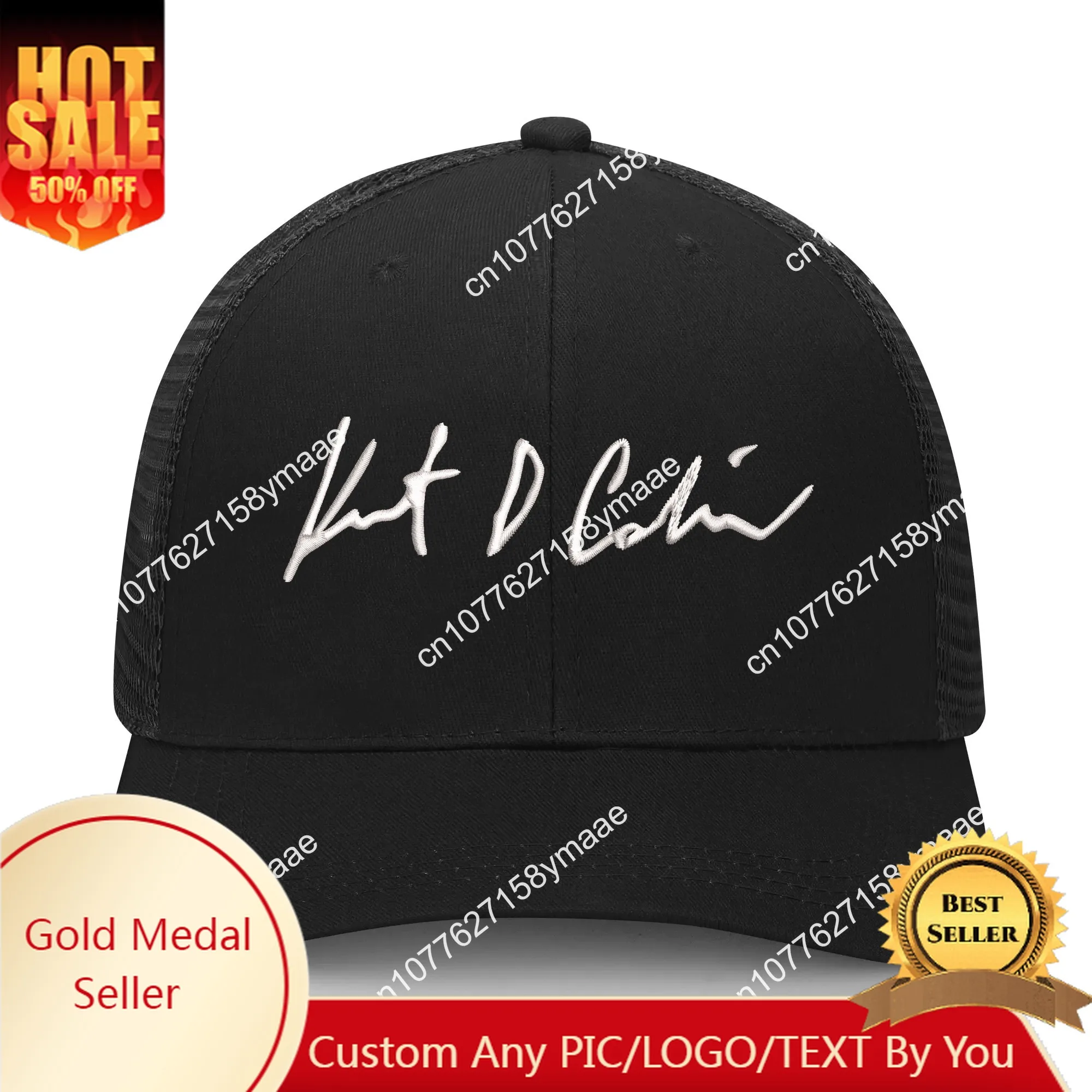 

Kurt Cobain Embroidery Hat Mens Womens Sports Baseball Hat Breathable Mesh Summer Sun Visor Headwear Custom Made DIY Caps Logo