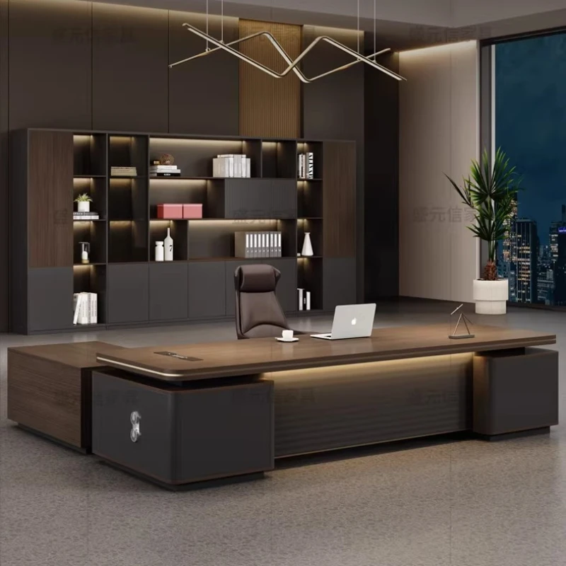 

Легкий роскошный стол начальника, минималистичный современный президент старшего возраста, использующий офисной мебели, офисный стол, столы для комнаты