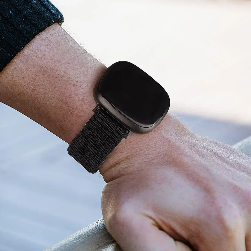 Nylon Loop Strap para Fitbit Versa 4, Sense 2, Sense Smart Replacement Watchband, pulseira Sport para Fitbit Versa Sense Band