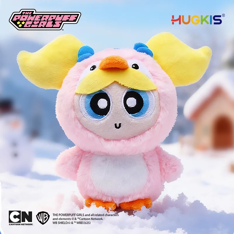 HUGKIS The Powerpuff Girls Cosplay Pingwin Miękki Pluszowy Brelok Uroczy Kreskówkowy Wypchany Wisiorek Ozdoba do Torby Śliczny Prezent Urodzinowy dla Dziewczynki