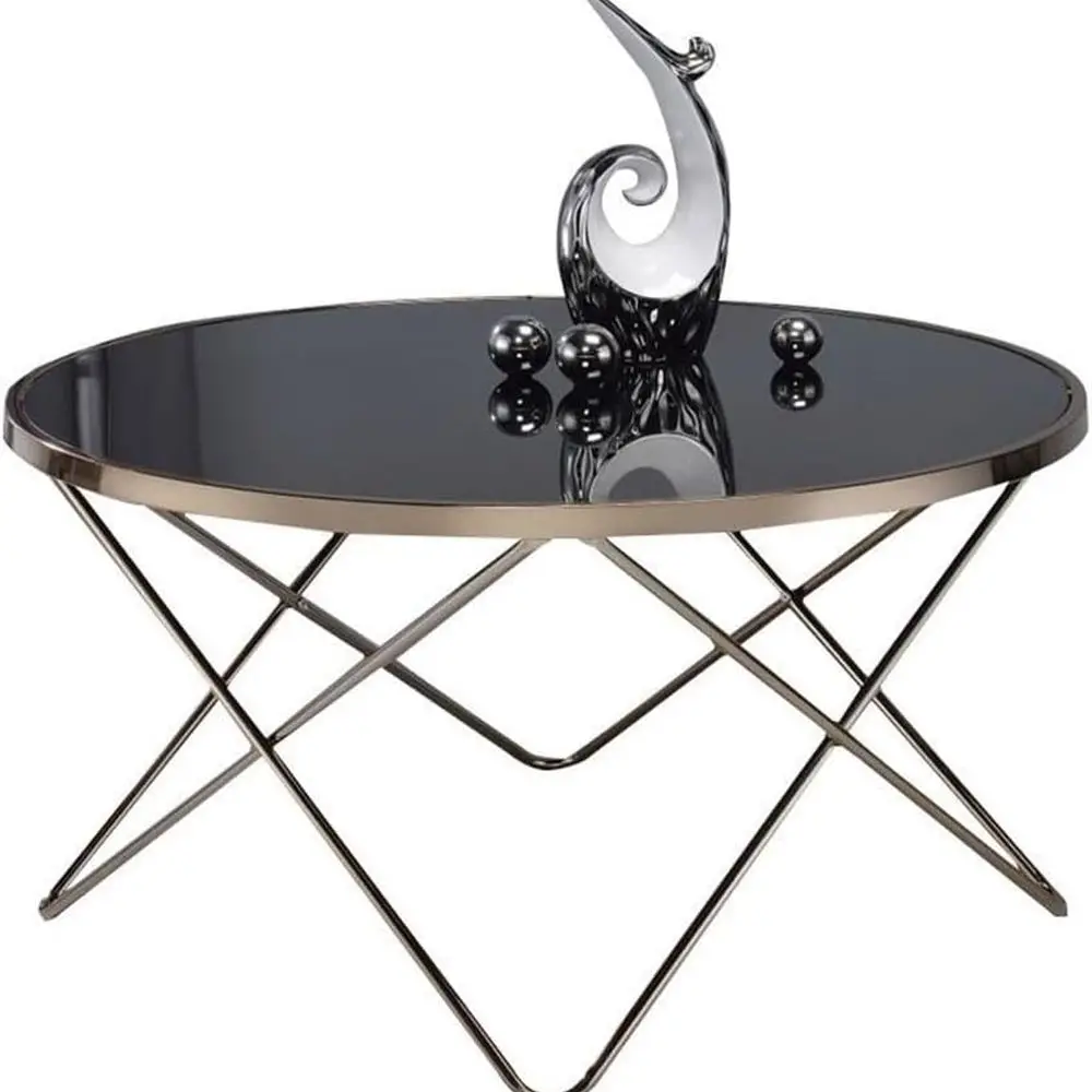 

Elegant Black Glass and Champagne Coffee Table