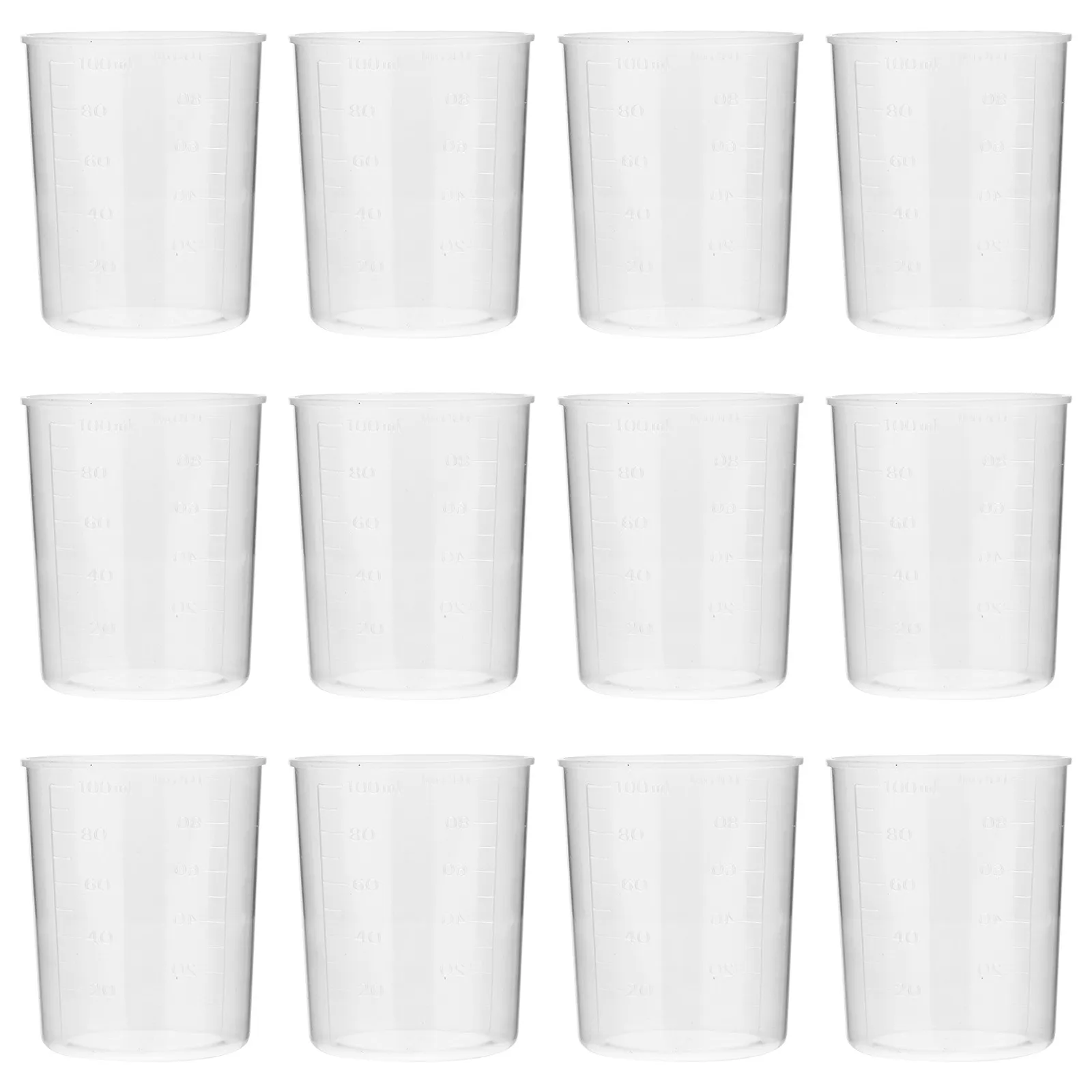 40Pcs 100Ml Safe Plastic Measuring Cups Transparent Design with High-Contrast Scale for Baking Measuring Tools