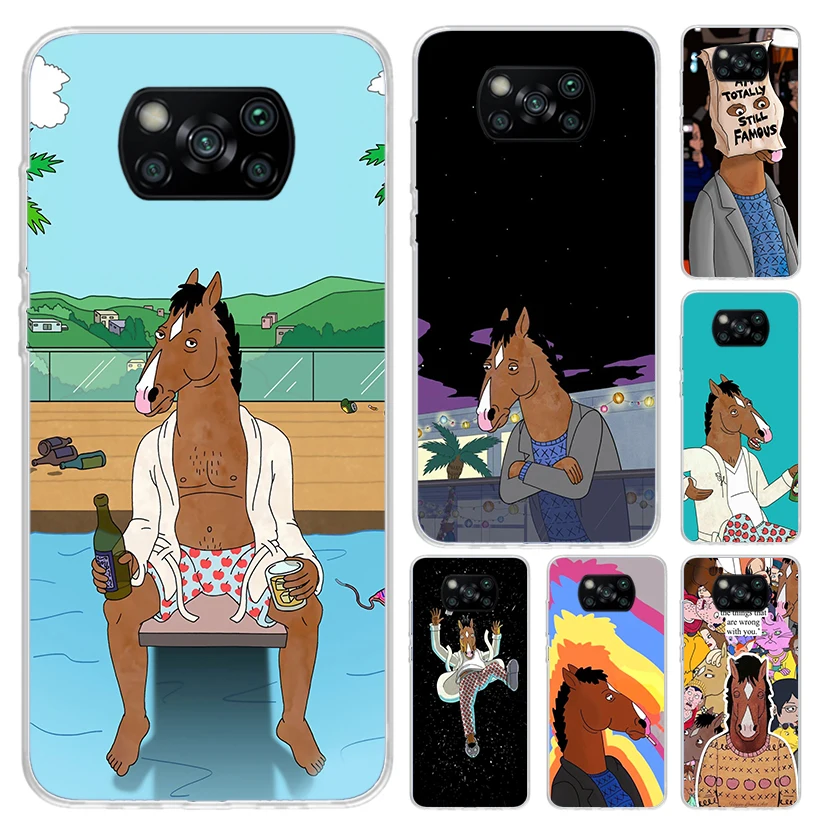 Cartoon B-BoJack Horsemans Phone Case for Xiaomi Poco X7 X6 X5 X4 X3 Nfc F6 F5 F4 GT F3 F2 Pro F1 M5S M4 M3 5G Soft Funda Print 