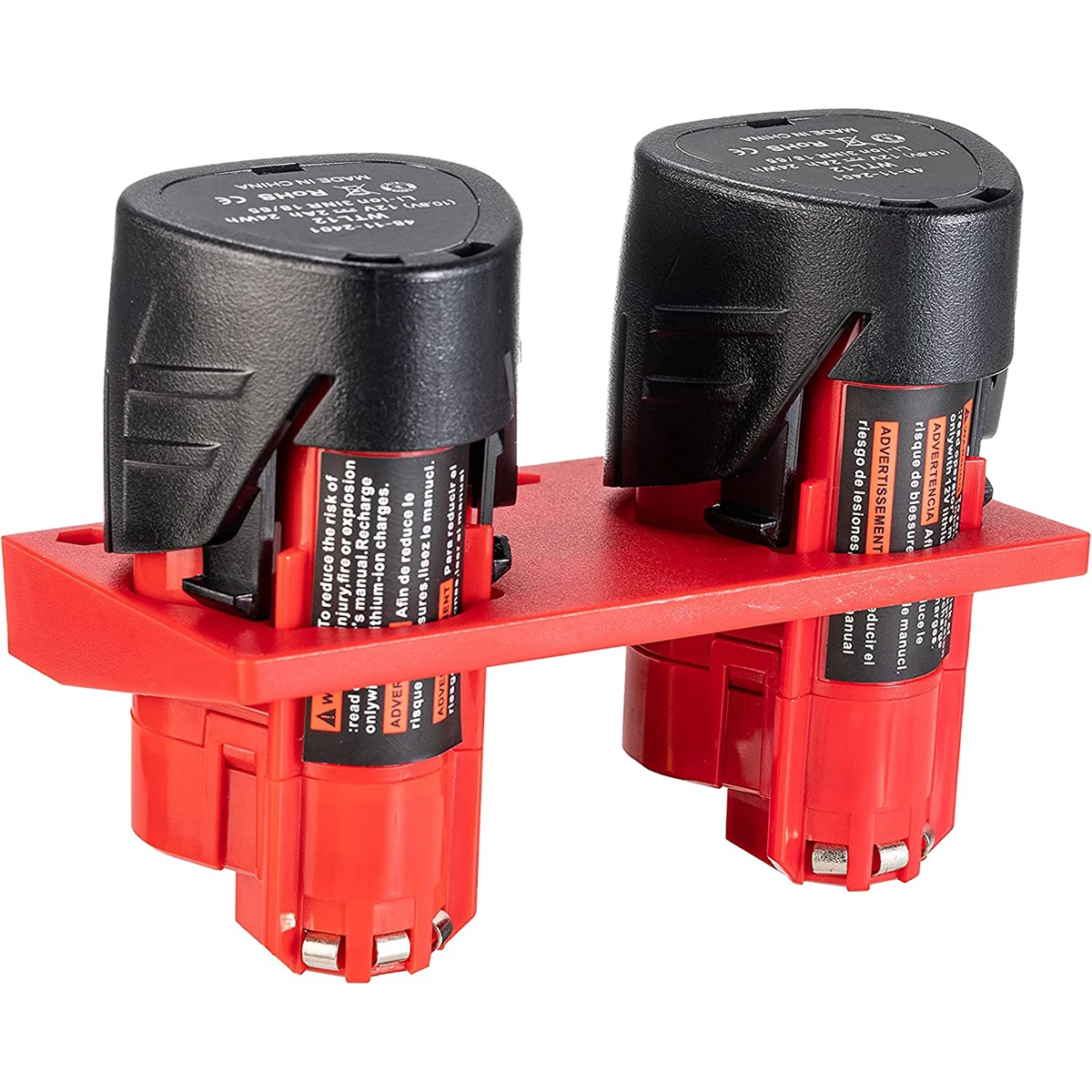 Battery Holder for Milwaukee 12V Battery Wall Mount Dock Holder Fit for 48-11-2401 48-11-2402 48-11-2410 48-11-2411 Battery