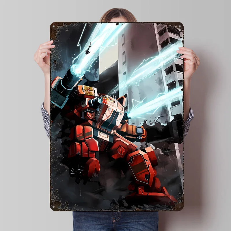 BattleTech Spielkunst Metallposter Maßgefertigte Wandkunst Retro Vintage Blechschilder für Bürodekoration Zimmer Kaffeebar Zubehör Zuhause