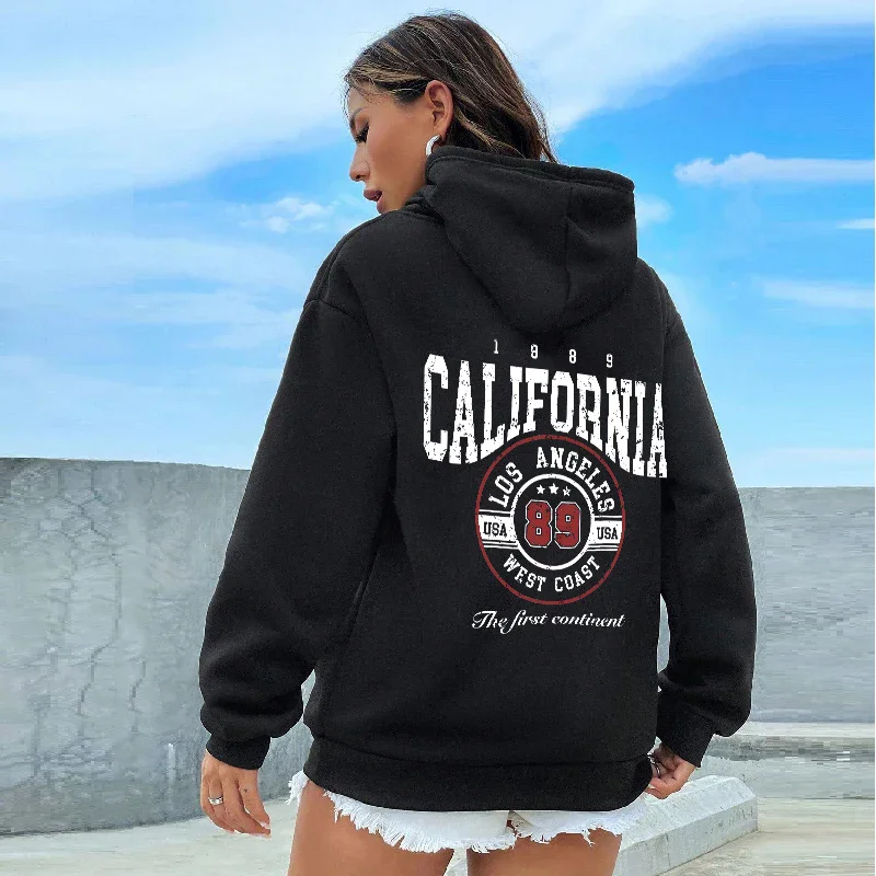 American style simple and fashionable printed hoodie for men and women, street fashion retro and popular hoodie, fleece hooded,