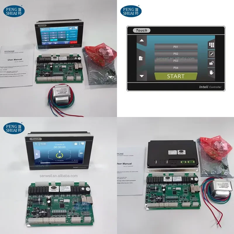 Universal Touch Screen Commercial Washer Extractor Controller KH3426E Supports Italian Spanish Portuguese Greek French