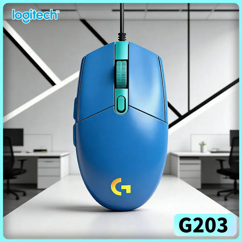 Logitech G203 Gaming Mouse LIGHTSYNC RGB 8000 DPI 6 Buttons Mechanical Tensioning 85g Lightweight Mac PC Sharp Reaction