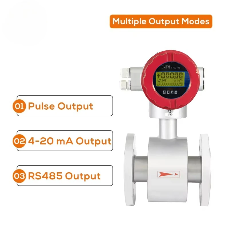 

DN25 DN50 DN80 DN100 Digital Electromagnetic Flow Meter Sea Cold Water Sewage Liquid Magnetic Flowmeter 4-20mA RS485 Output
