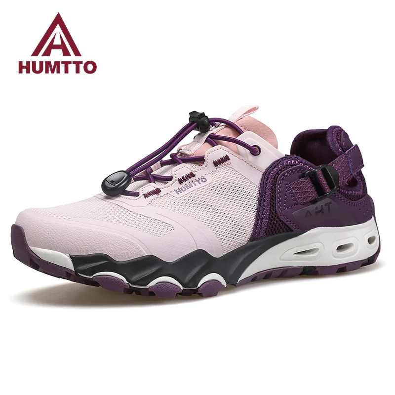 

HUMTTO Shoes for Women Luxury Designer Ladies Sneakers Brand Summer Black Casual Flats Womens Shoes Breathable Beach Trainers